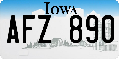 IA license plate AFZ890