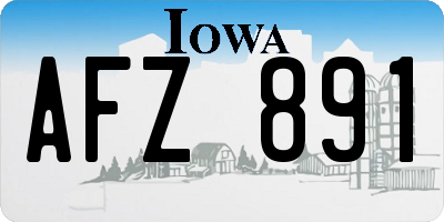 IA license plate AFZ891