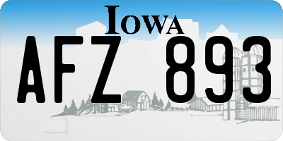 IA license plate AFZ893