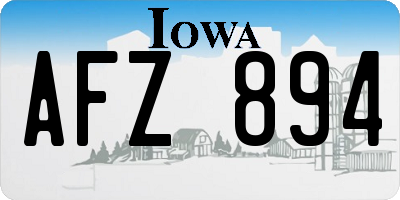 IA license plate AFZ894
