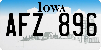 IA license plate AFZ896