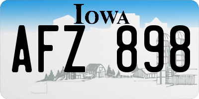 IA license plate AFZ898