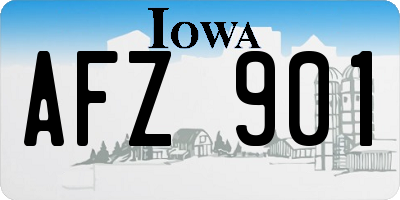 IA license plate AFZ901