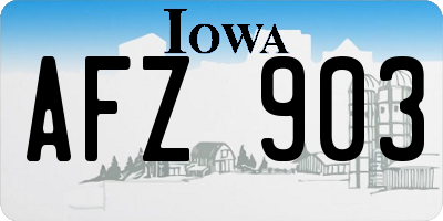 IA license plate AFZ903