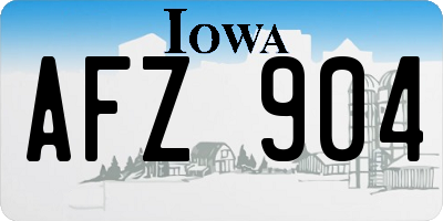 IA license plate AFZ904