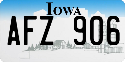 IA license plate AFZ906