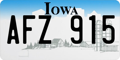 IA license plate AFZ915