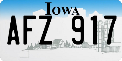 IA license plate AFZ917