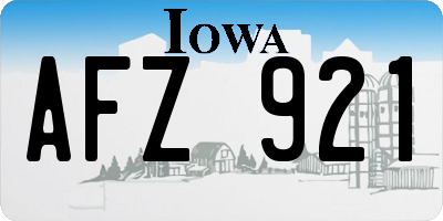 IA license plate AFZ921