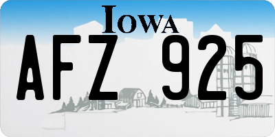 IA license plate AFZ925