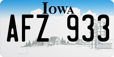 IA license plate AFZ933