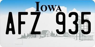 IA license plate AFZ935