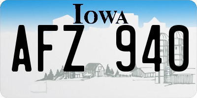 IA license plate AFZ940