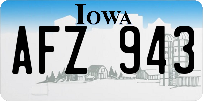 IA license plate AFZ943