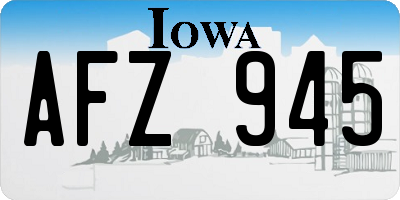 IA license plate AFZ945