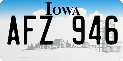 IA license plate AFZ946