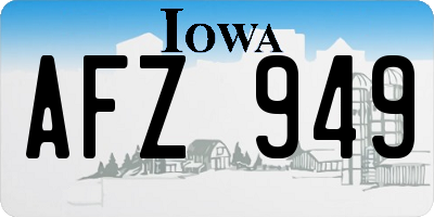 IA license plate AFZ949