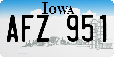 IA license plate AFZ951