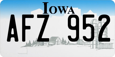 IA license plate AFZ952