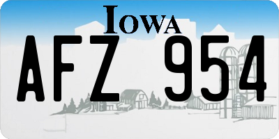 IA license plate AFZ954