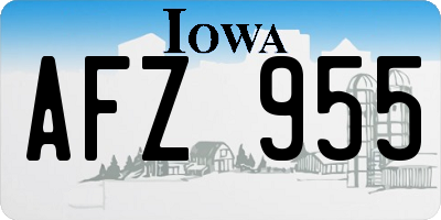 IA license plate AFZ955