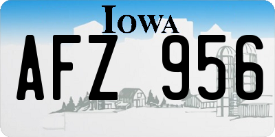 IA license plate AFZ956