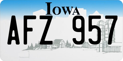 IA license plate AFZ957