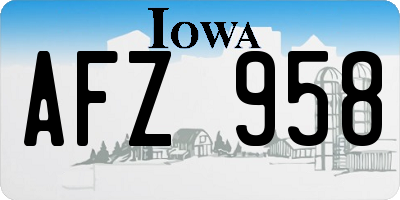 IA license plate AFZ958