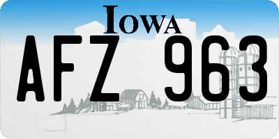 IA license plate AFZ963