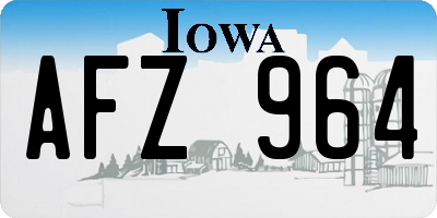 IA license plate AFZ964