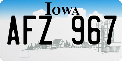 IA license plate AFZ967