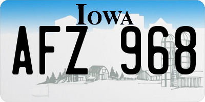 IA license plate AFZ968