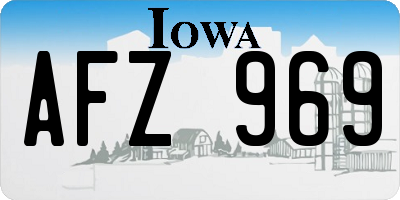 IA license plate AFZ969