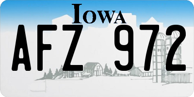 IA license plate AFZ972
