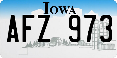 IA license plate AFZ973