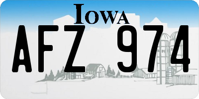 IA license plate AFZ974