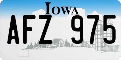 IA license plate AFZ975