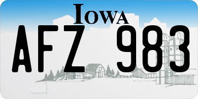 IA license plate AFZ983
