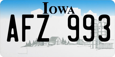 IA license plate AFZ993