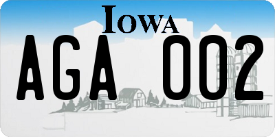 IA license plate AGA002