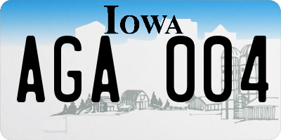 IA license plate AGA004