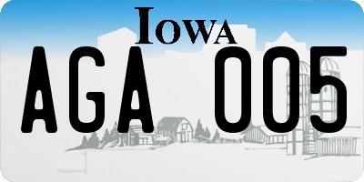 IA license plate AGA005