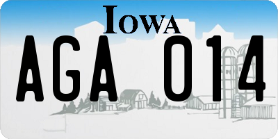 IA license plate AGA014