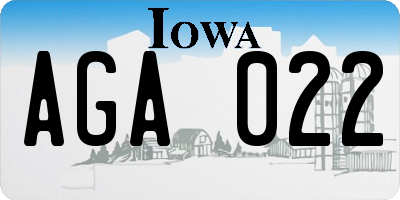 IA license plate AGA022