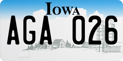 IA license plate AGA026