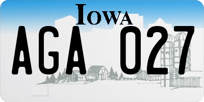 IA license plate AGA027