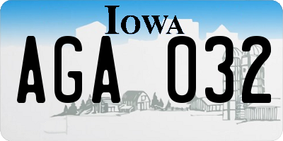 IA license plate AGA032