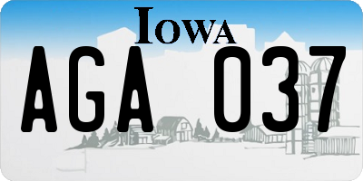 IA license plate AGA037