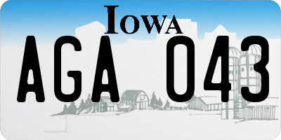 IA license plate AGA043