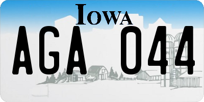 IA license plate AGA044